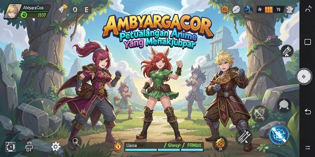 Tampilan gameplay yang menarik dan berwarna dalam AMBYARGACOR.