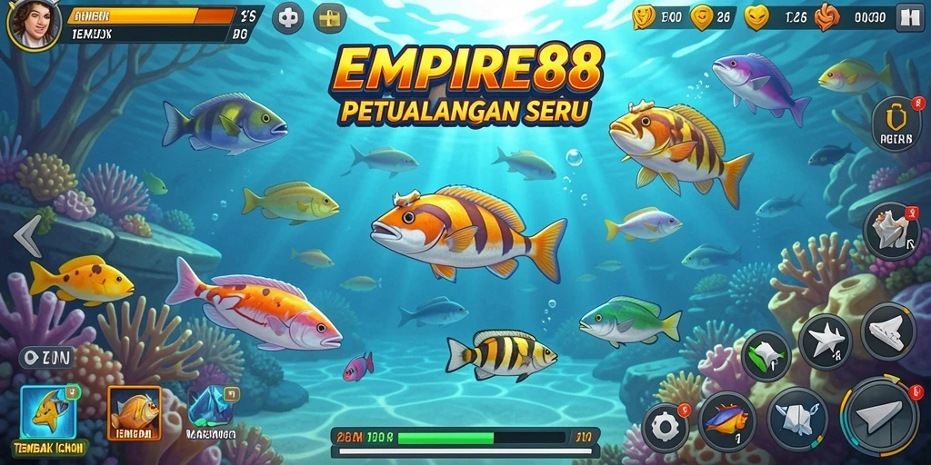 Screenshot gameplay seru dari EMPIRE88 dengan aksi tembak ikan.