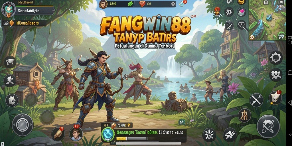 Screenshot gameplay <strong>FANGWIN88</strong> memperlihatkan petualangan seru di dunia terbuka yang luas.