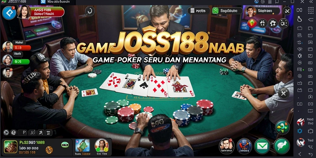 Tampilan gameplay Poker yang mendebarkan di JOSS188.