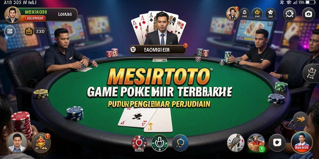 Tampilan gameplay seru MESIRTOTO dengan suasana poker yang mendebarkan.