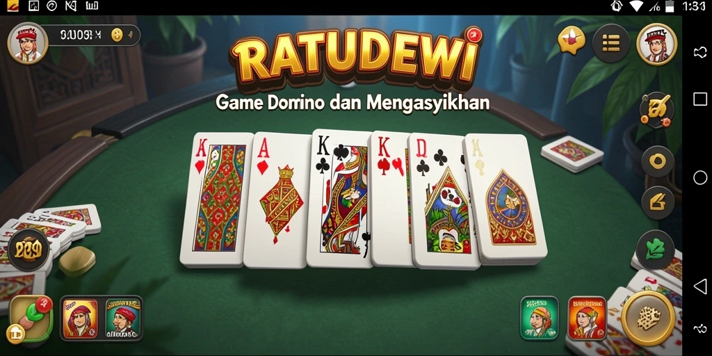 Tampilan seru gameplay domino di RATUDEWI.