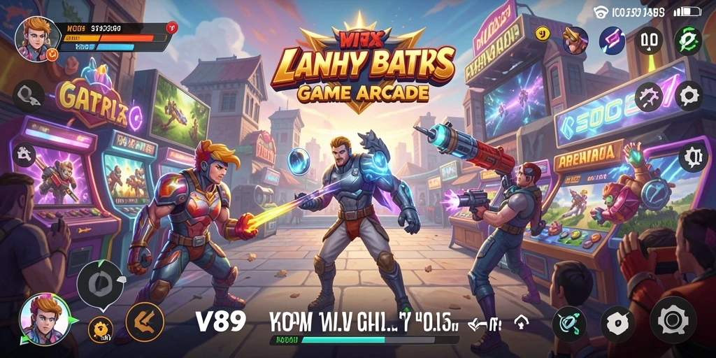 Screenshot V89 menampilkan momen seru dalam gameplay Arcade.